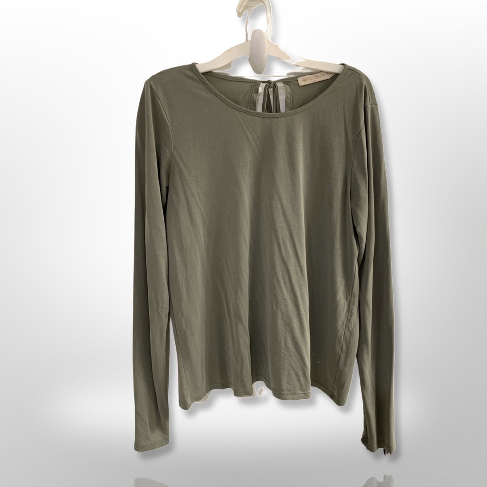 HOLOGRAM • Easy Breezy Green Open Tie Back Long Sleeve